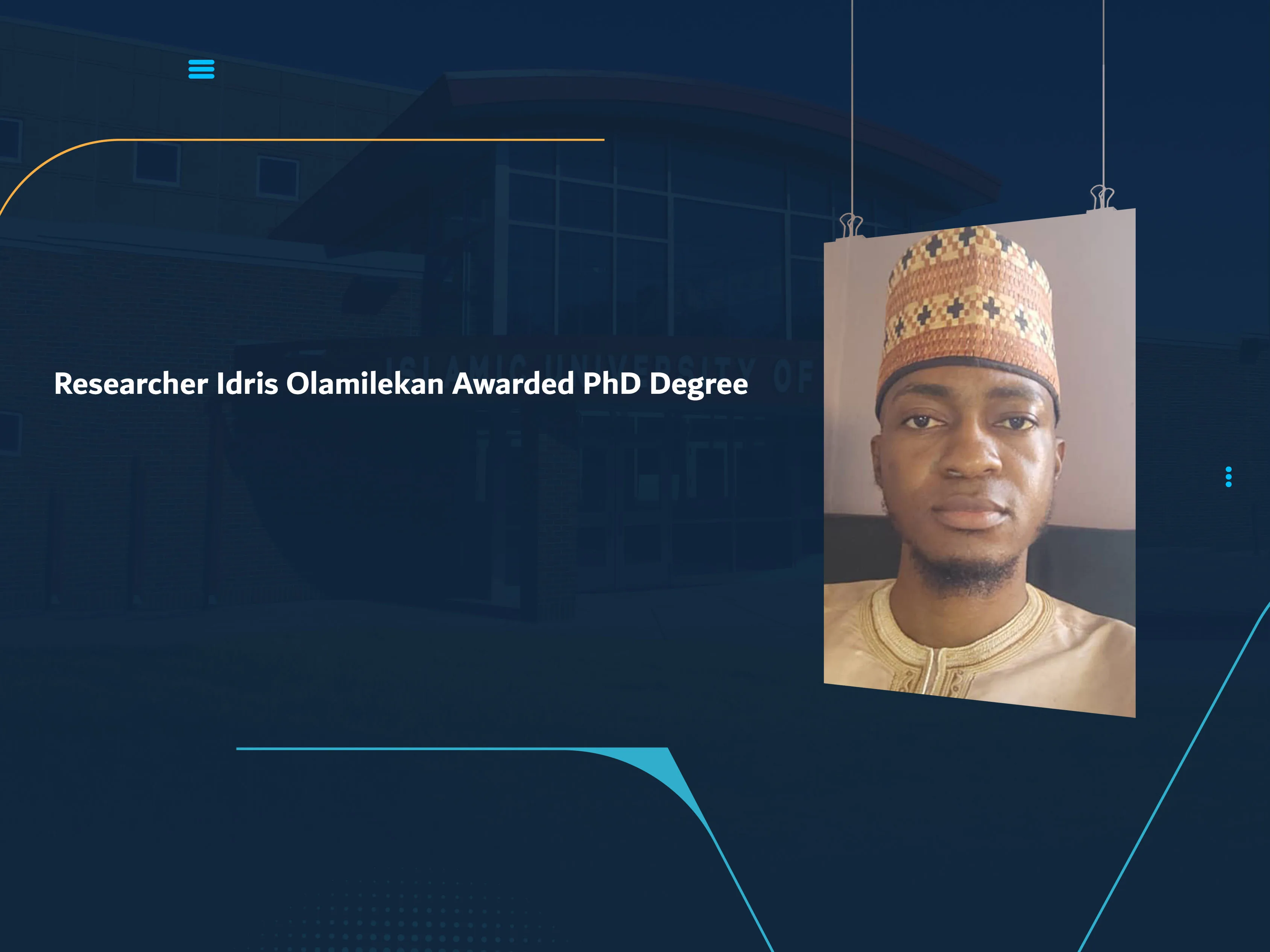 Researcher Idris Olamilekan Awarded PhD Degree