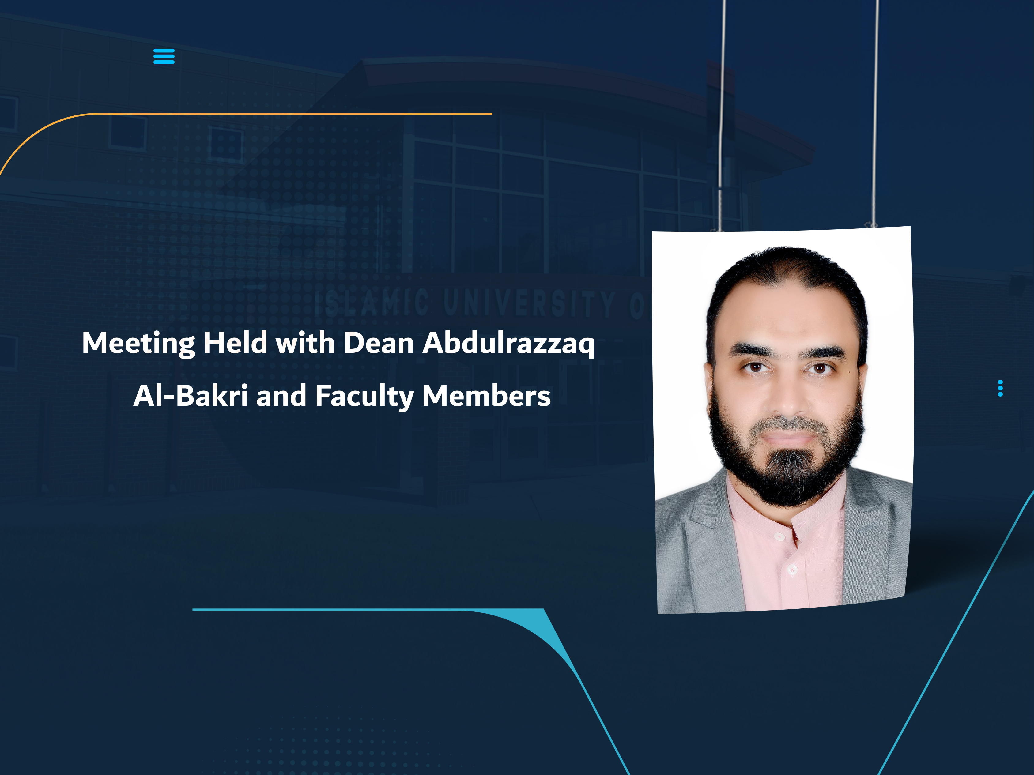 Meeting Held with Dean Abdulrazzaq Al-Bakri and Faculty Members